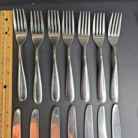 29pcs Paderno Flatware 18/10 Forks Knives Spoons Stainless Steel Cutlery - Picture 3 of 11